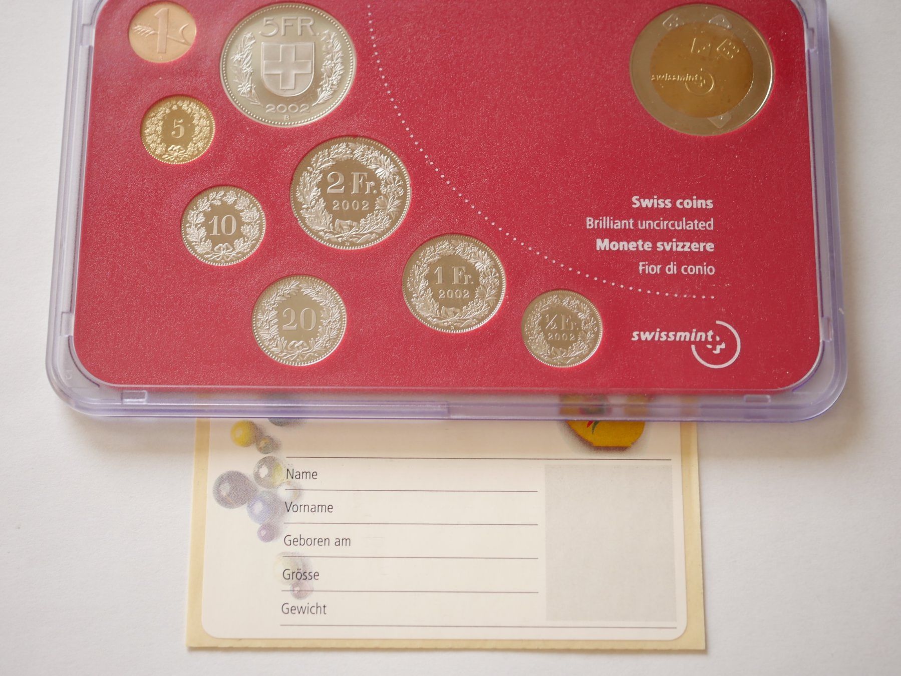 Tutti le monete: Schweizer Baby Münzsatz 2002 stgl ***TOP*** – Nuovo e nell'imballaggio originale da Kreuzlingen venduto da Samson01 3