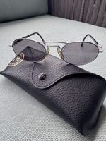 Sonnenbrille B&L Ray-Ban oval silberfarben mit Etui