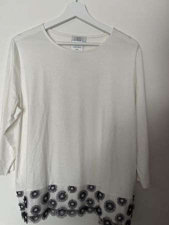Weisses Langarmshirt Gr. XL von Bogenie Grieder