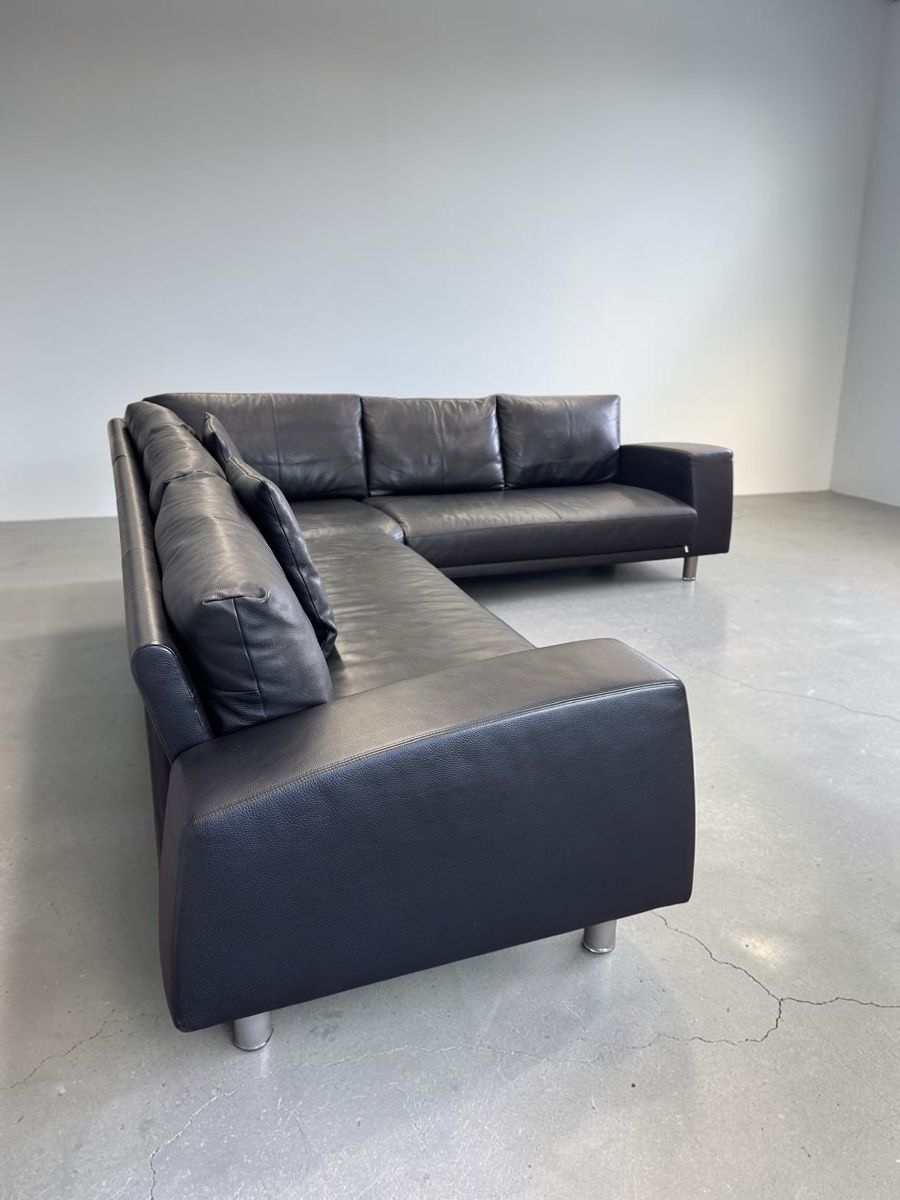 Sofas: Ecksofa Dreipunkt aus schwarzem Nappaleder – D'occasion à Fehraltorf par Sofalab.swiss 6
