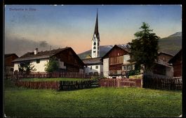 AK Zuoz, Ortspartie mit Kirchturm