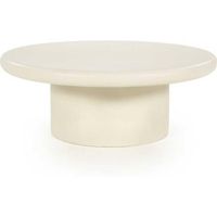 Couchtisch rund Zementlook sand beige matt 80x80