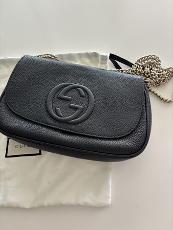 Gucci Schultertasche schwarz Leder guter Zustand