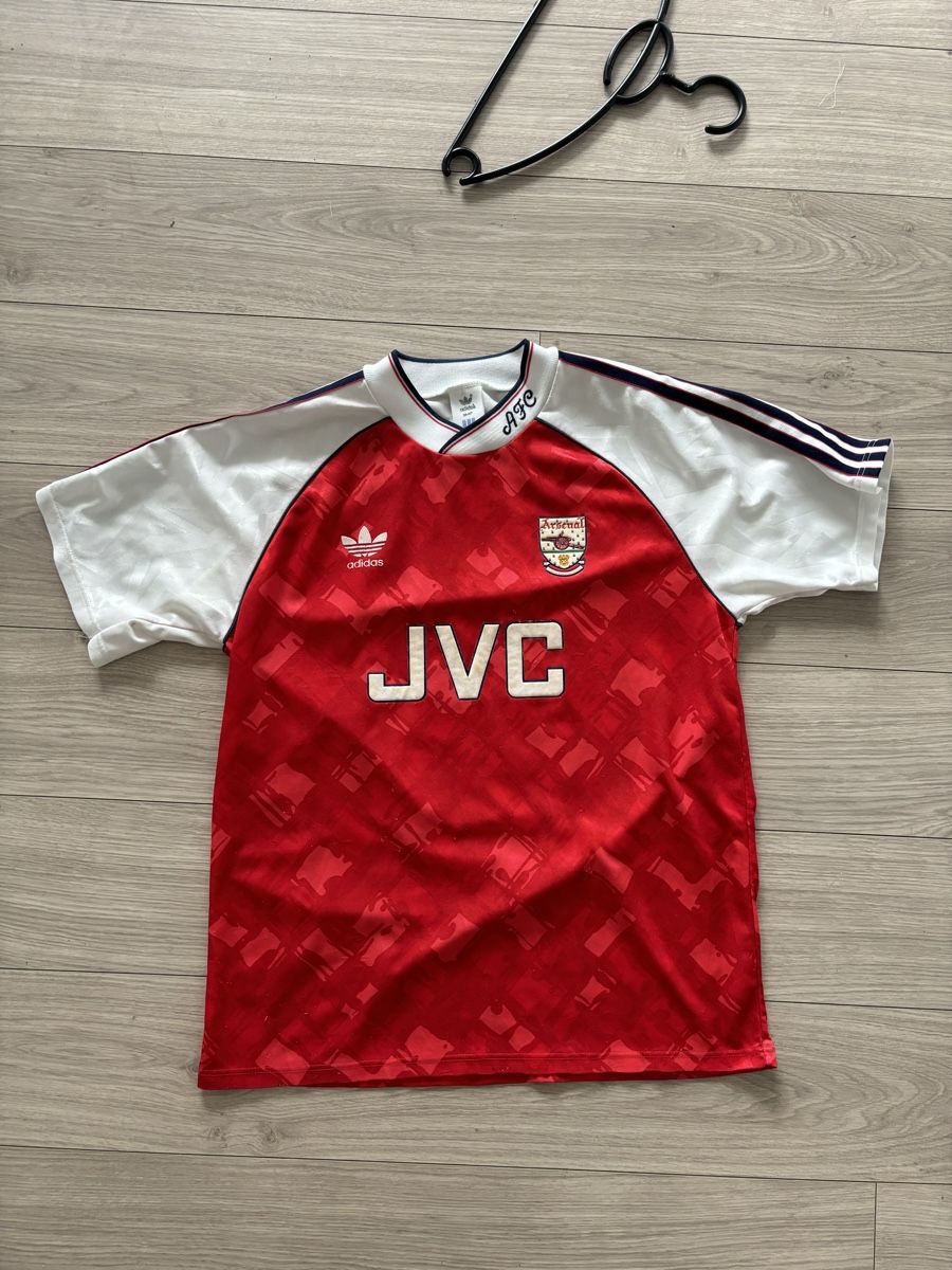 Adidas Canottiere & Pantaloni: 1990-92 Arsenal Home Shirt – Usato da Castione venduto da REER