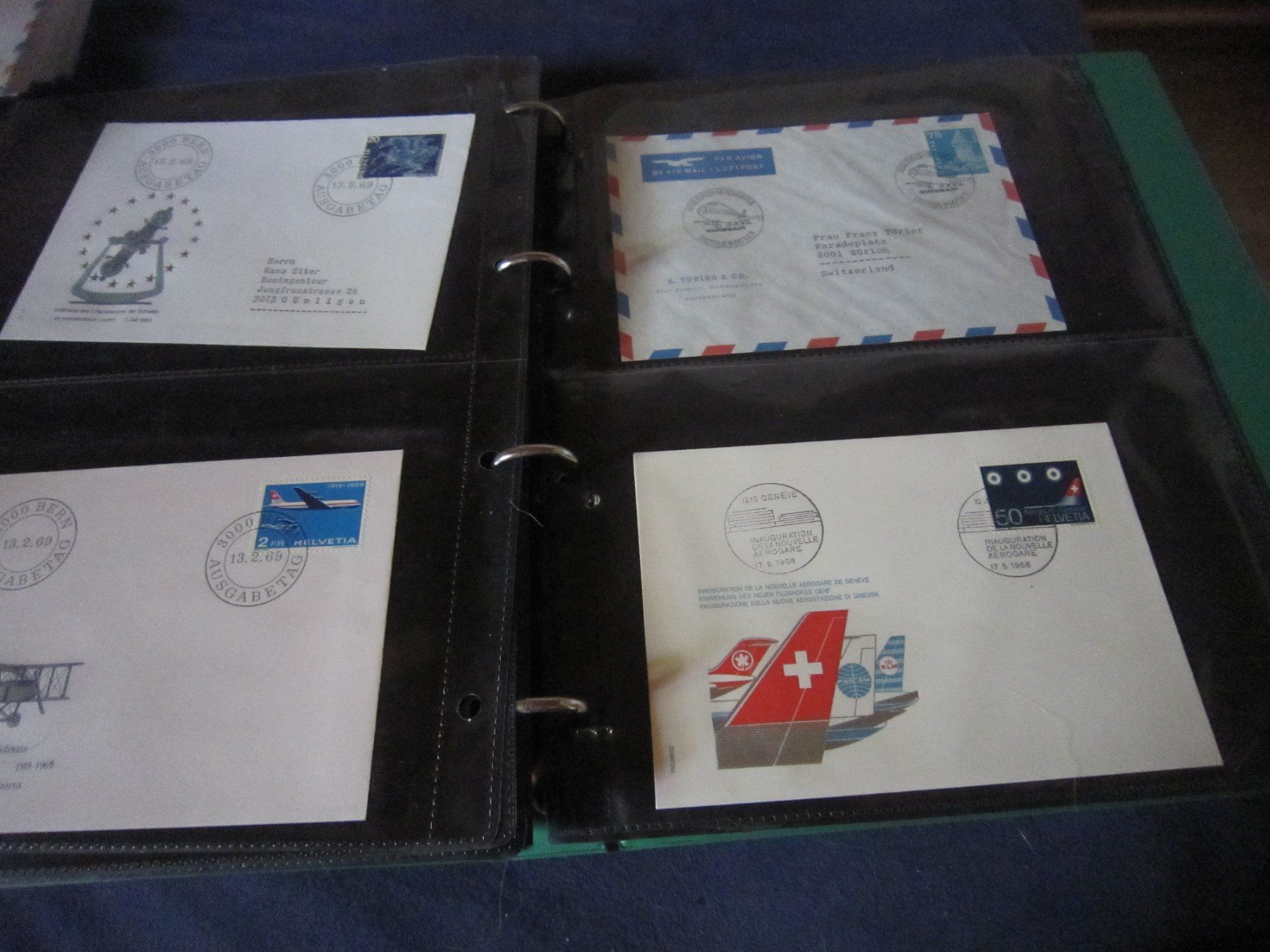 Tutti i francobolli: 1 Album mit 40 Briefe FLUGPOST – Usato da Giubiasco venduto da sal_9j6w 6