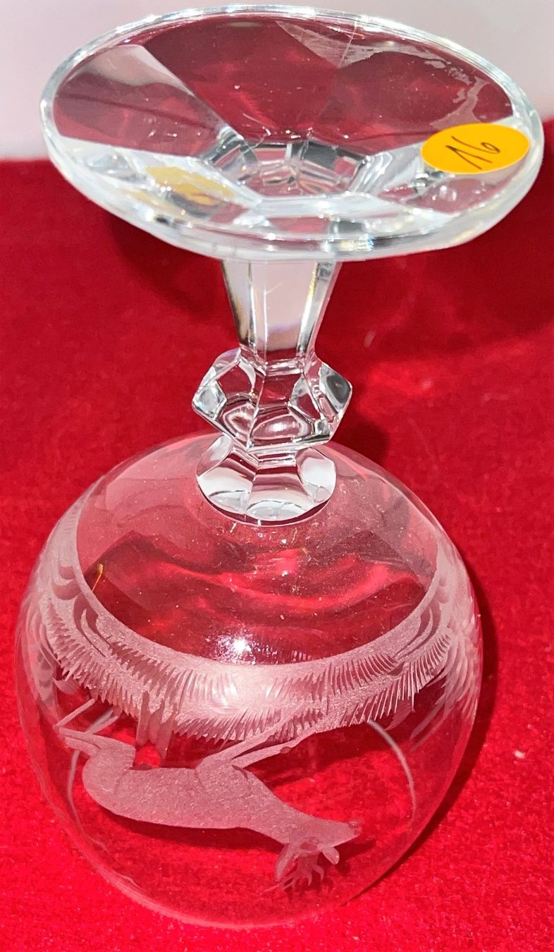 Verres: Weinglas mit Hirsch aus Kristallglas – Neuf (Voir description) à Lutzenberg par Pinschi01 2