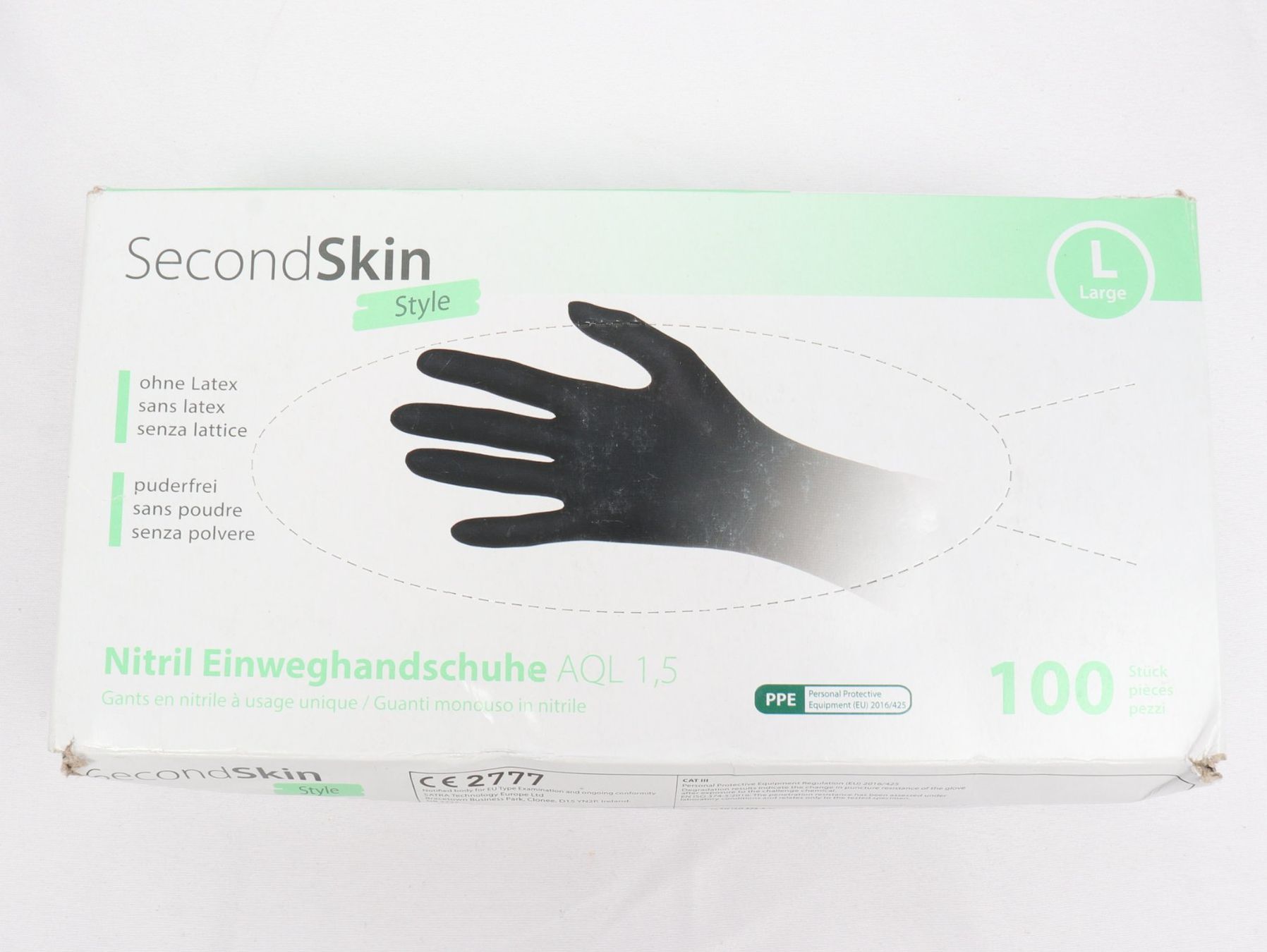 Guanti & manicotti: SECOND SKIN Nitril Einweghandschuhe Gr. L 2 Pack – Nuovo e nell'imballaggio originale da Steinen venduto da Restwert_Steinen 1