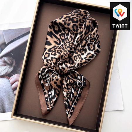 Foulard carré en soie imitation pour femmes