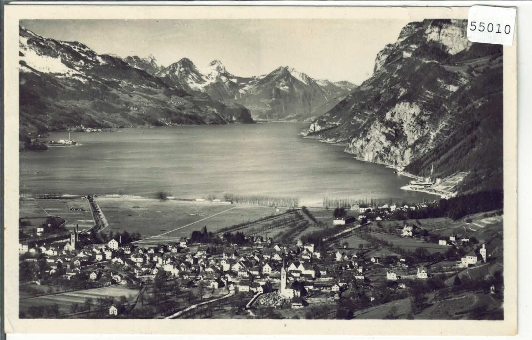 Cartoline postali: Wallenstadt - Generalansicht – Usato da Ettingen venduto da Kartenplanet