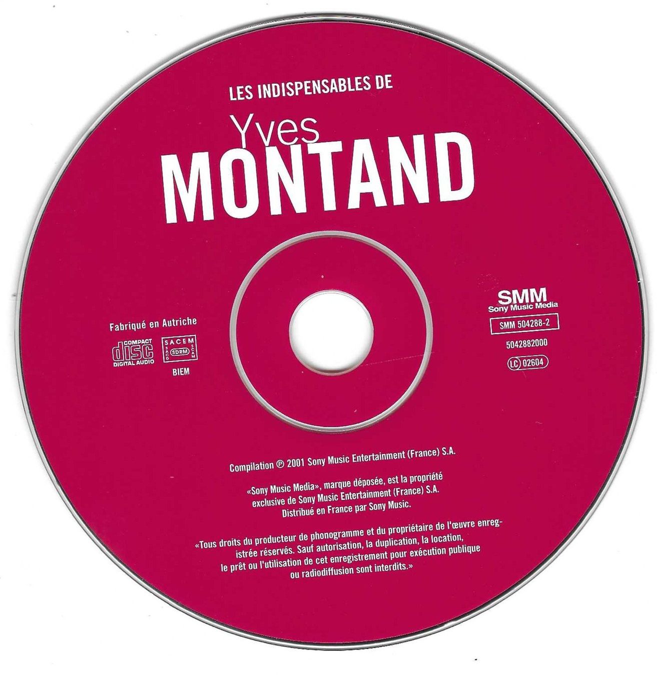 CD: YVES MONTAND  -  LES INDISPENSABLES – Usato da Bex venduto da Giorgiob 2