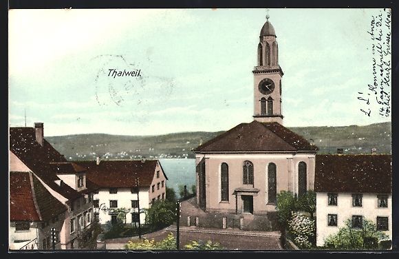 Cartes postales: AK Thalweil, Teilansicht mit Kirche – D'occasion à Berlin par bartko-reher