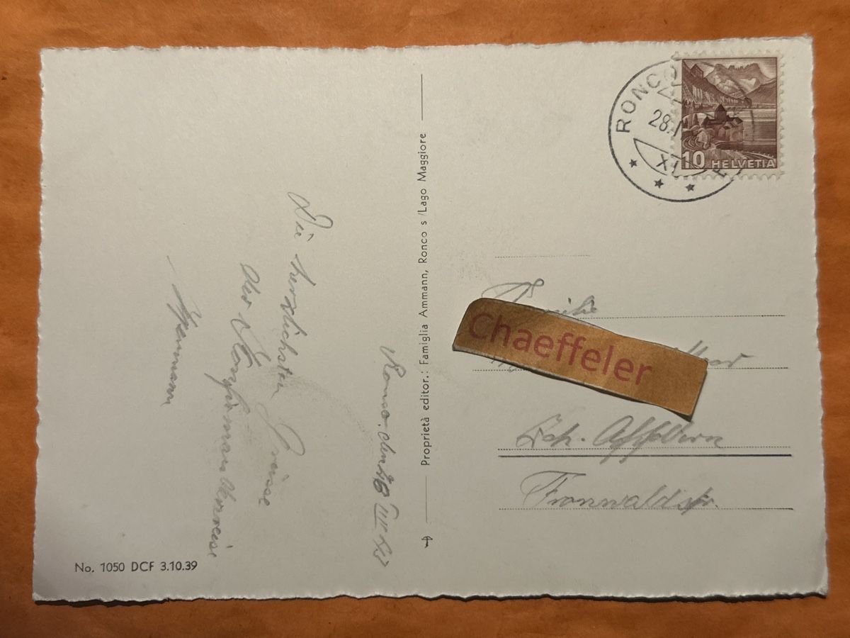Cartoline postali: Alte Ansichtskarte Ronco s/A. Lago Maggiore – Usato da Zürich venduto da Chaeffeler 1