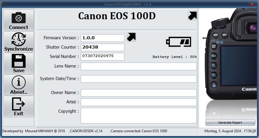 Canon Appareil photo: Canon EOS 100D 18MP DSLR-Kamera, CMOS, Auslöser 20438 – D'occasion à Wäldi par Diamola 6