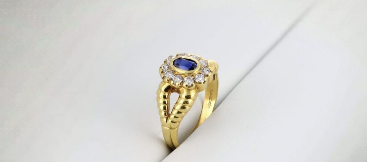 Anelli: Ring in 18K GELBGOLD MIT STEINEN – Usato da Kerns venduto da 10897 1