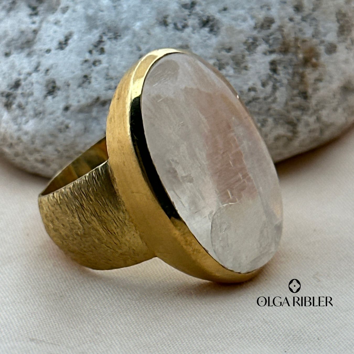 Olga Ribler Ringe: Unikate Silber Ring 925 Grösse 58 mit Mondstein – Neu (gemäss Beschreibung) aus Luzern von Schmuckoutlet 1