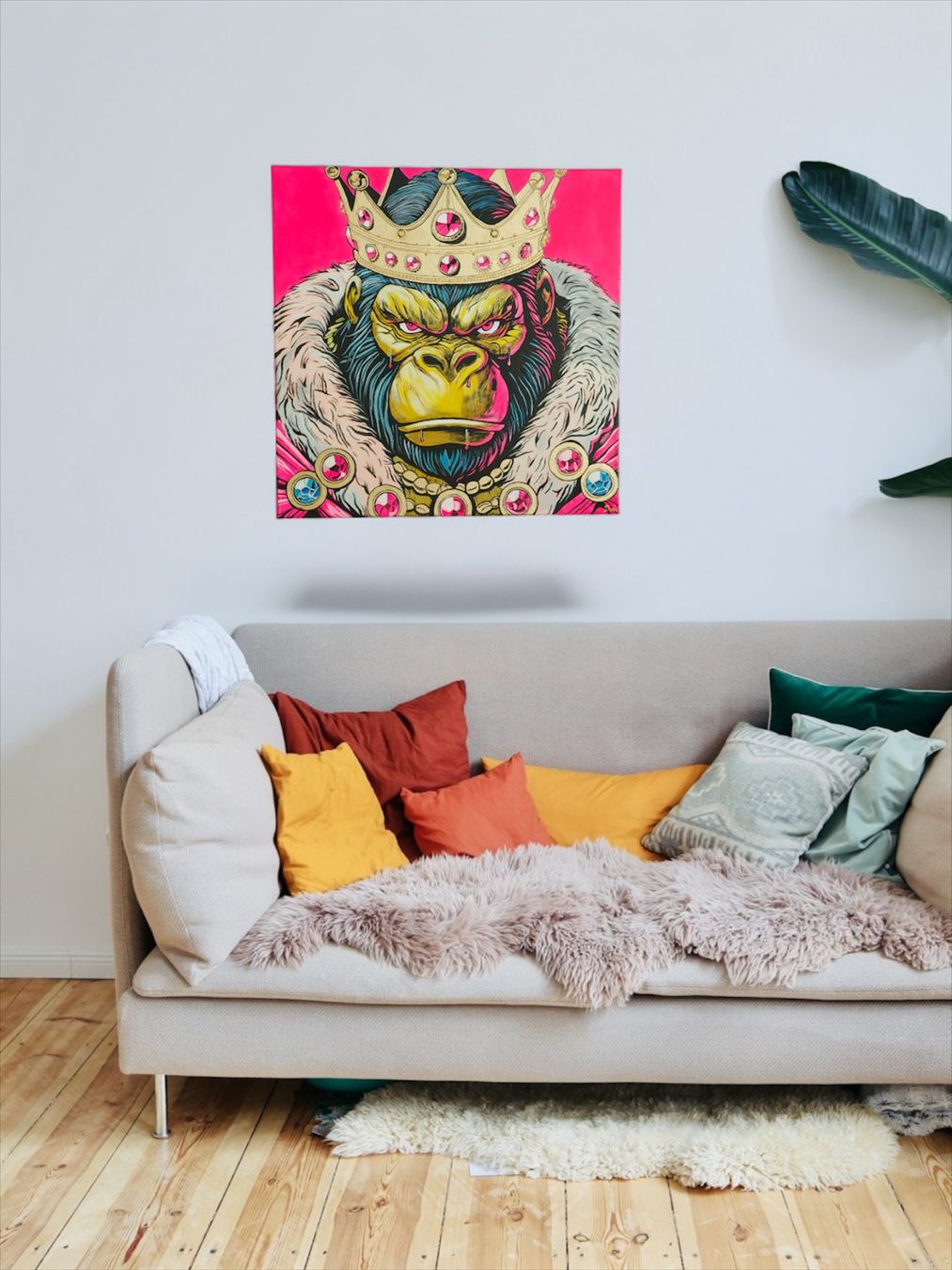 Dipinti: Pop-Art-Gemälde 70x70 Gorilla ! – Nuovo e nell'imballaggio originale da Schöftland venduto da M.B.Dudart 1