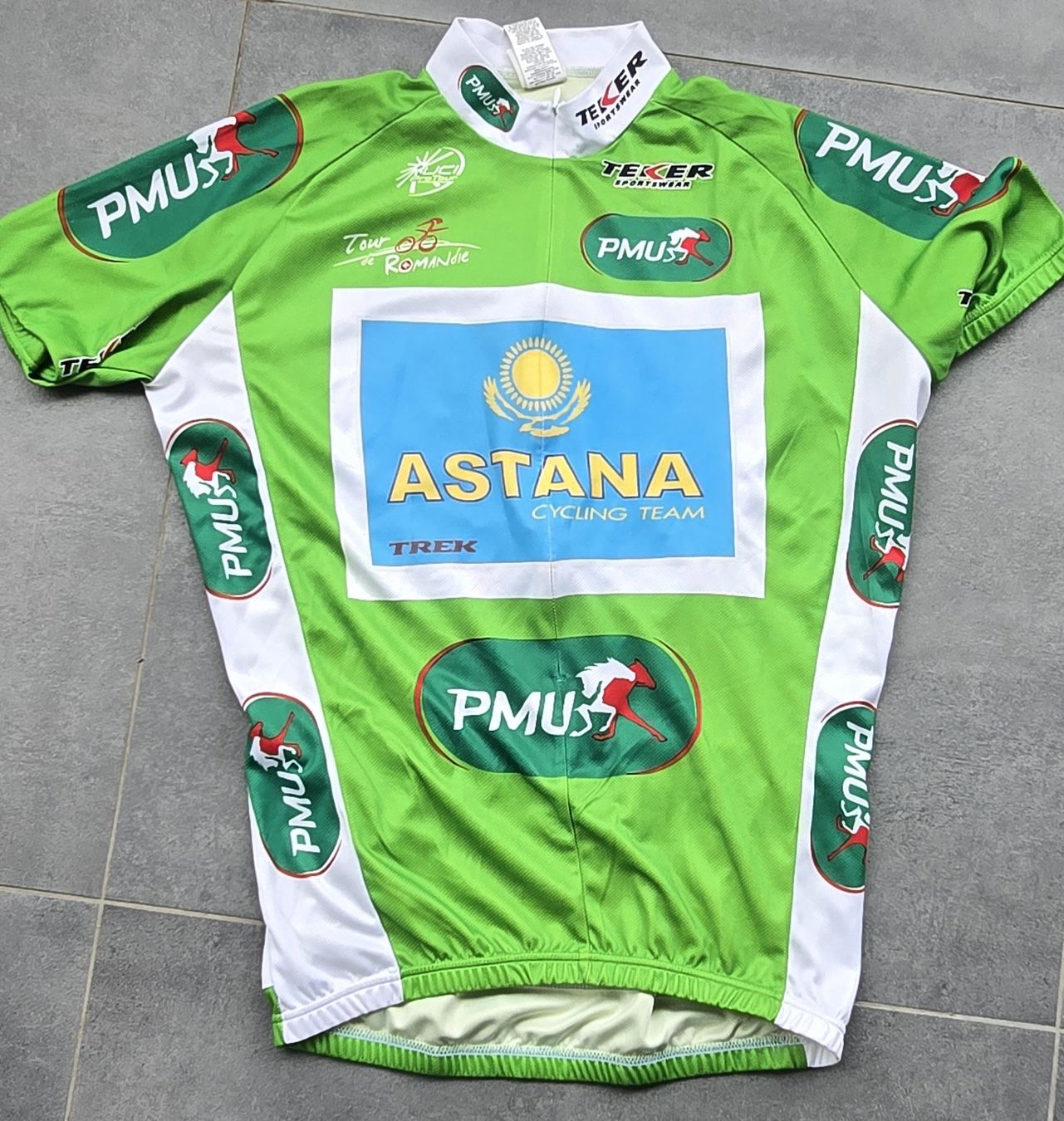 Leibchen & Hosen: orig. 2009 Tour de Romandie grünes punkte Trikot Gr. L Rast  – Gebraucht aus Weil am Rhein von stenzer