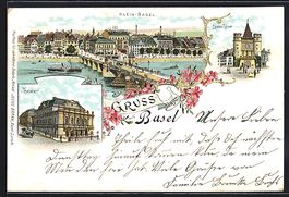 Litho Basel, Kleinbasel mit Theater und 