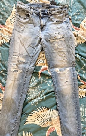 Jean troué délavé homme, Uniqlo, taille S, style branché
