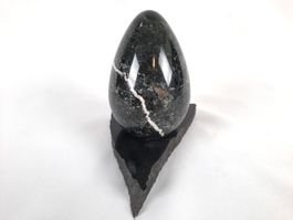 Marmor Ei, schwarz/weiss