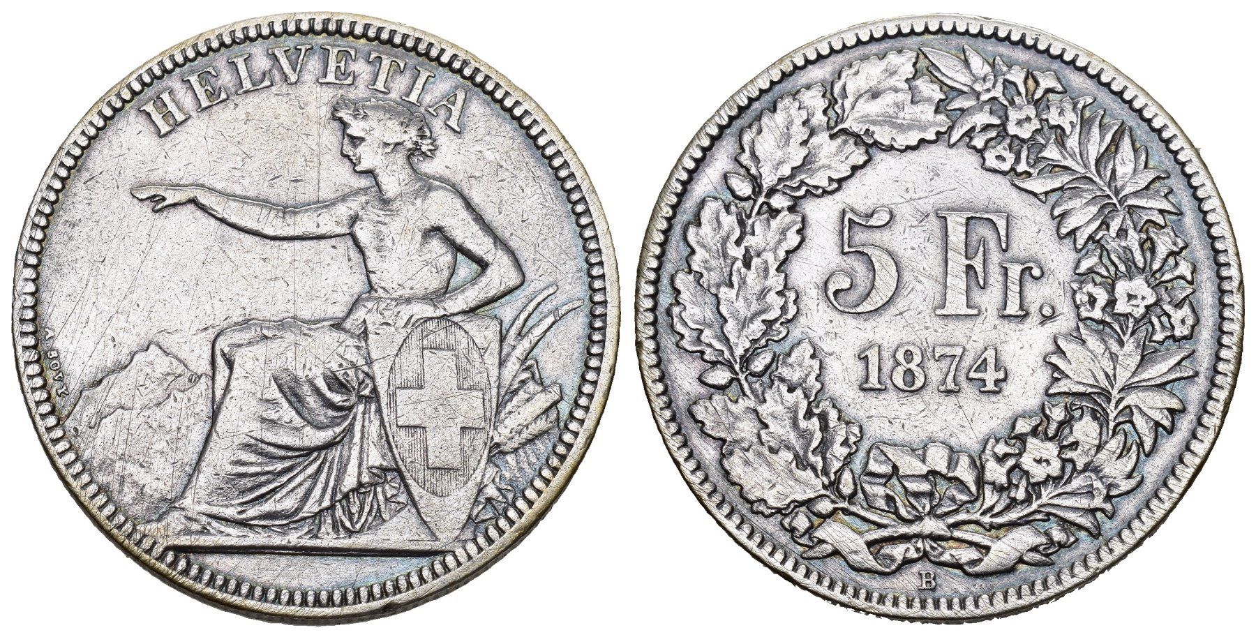 Tutti le monete: Schweiz 1874 B ohne Punkt – Usato da Bern venduto da numismatictops