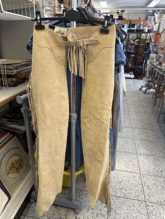 Wildleder Chaps mit Fransen, Western-Look, Gr. M, Top Zustan