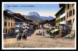 AK Gruyères, La rue et le Moléson