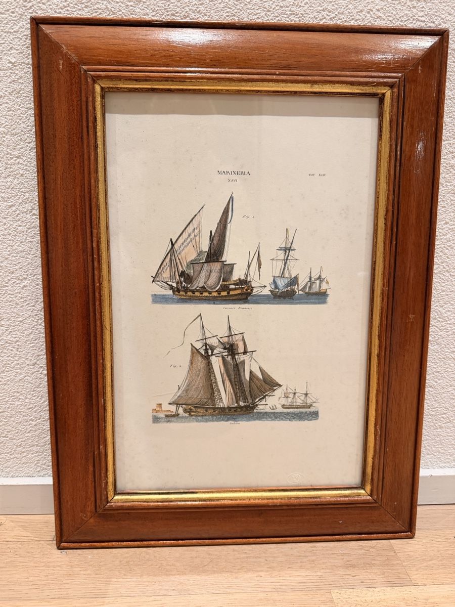 Foto & Immagini: Antikes Bild Segelschiff mit Holzrahmen – Usato da Rorschach venduto da nan_8rts