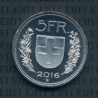 CHF___5.00 2016 stgl * nigelnagelneu! 5 Franken