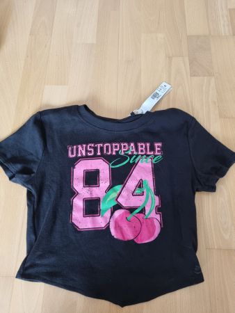 Neu Crop Top Tally Weijl, Grösse M, Cherry Print, Y2K