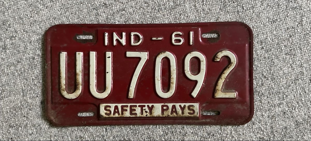 Insegne: Original US-Nummerschild Indiana 1961  – Usato da zürich venduto da PatCat02
