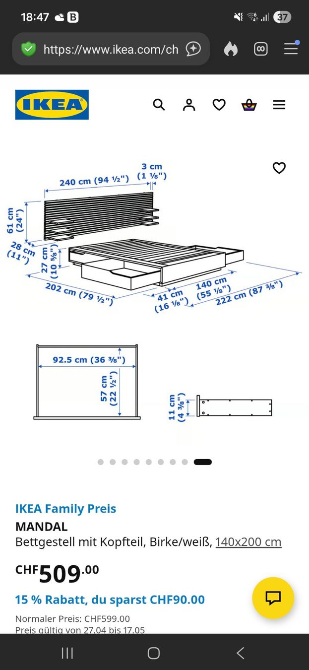 Ikea Letti: Ikea Bett zu verkaufen – Usato da Schwerzenbach venduto da dor_x6pz 1