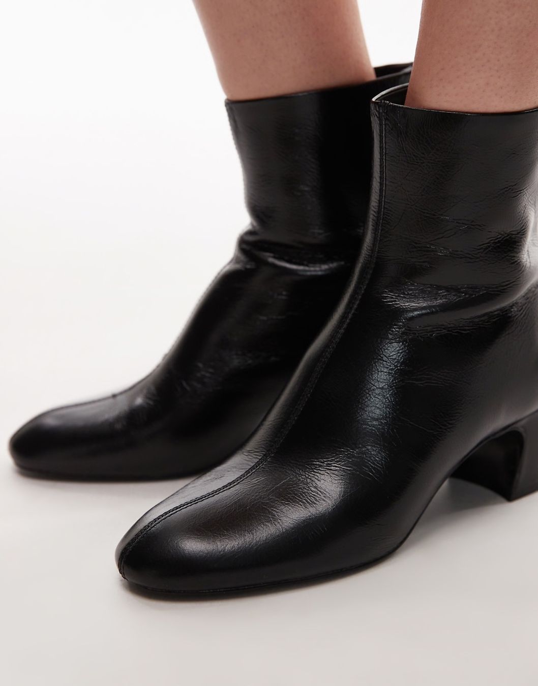 Mango Damenschuhe: Mango leather round toe boot 38 – Gebraucht aus Zürich von Linen218 7