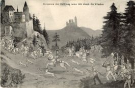 Uetliburg  ZH  -   Einnahme der Uetliburg anno 1268  um 1906