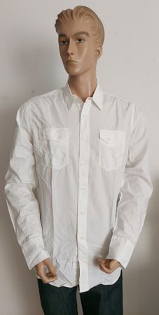 Neues Nudie Jeans Co. Herren Hemd, Grösse XL, Weiss