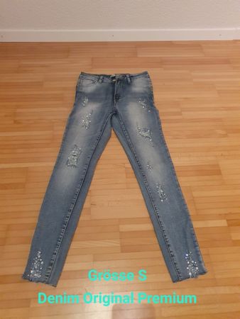 Jeans Denim Original Premium mit Strasssteinen (Grösse S)