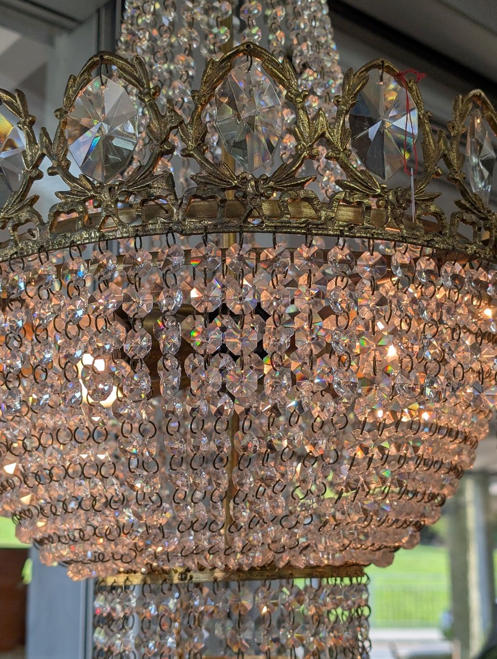 Kronleuchter & Deckenlampen: Kronleuchter mit Kristallglas und Messing Details – Gebraucht aus Adligenswil von karinma 3