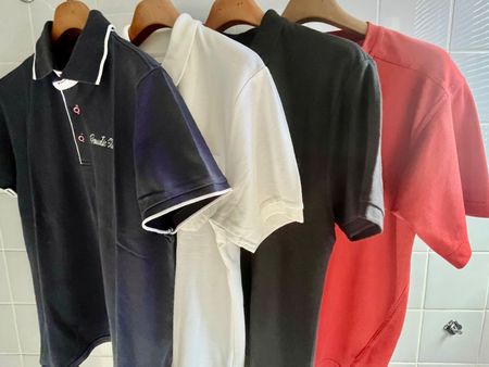 4 Herrensshirts, dunkelblau, weiss, schwarz, rost, Gr.L