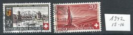 Timbre Suisse 1942 - Genève monuments soldats obli.