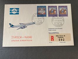 KLM Brief 1. Direktflug ZRH-KANO, Philatelisten-Club Swis...