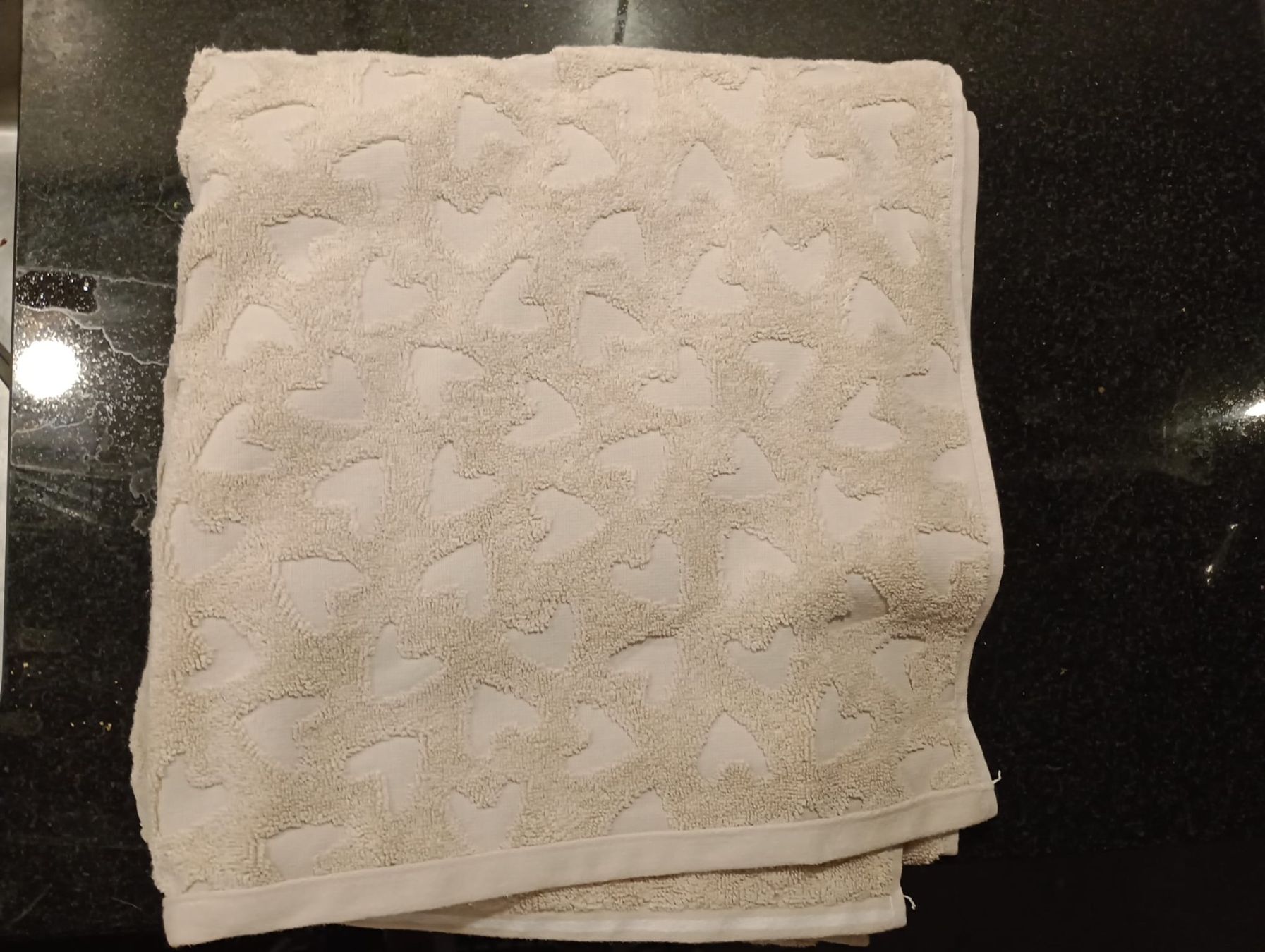 Teli da bagno: Frottétuch beige Herzli – Nuovo e nell'imballaggio originale da Wädenswil venduto da Mirm1.0 1