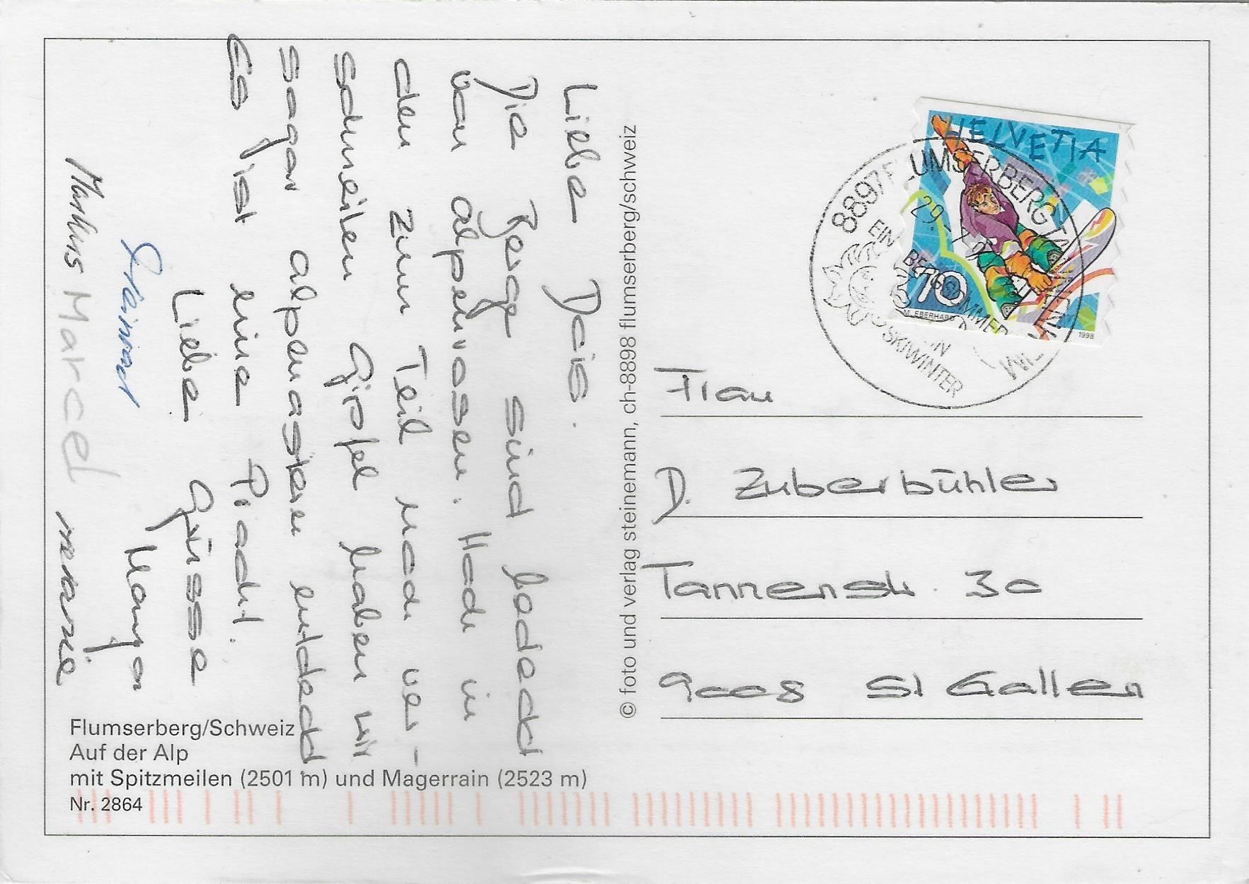 Cartoline postali: Flumserberg - Auf der Alp – Usato da Ettingen venduto da Kartenplanet 1