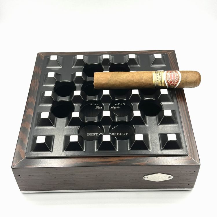 Zigarrenaschenbecher Holz-Metall Windgeschützt