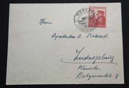 Deutsche Reich Beleg Geburtstag Nr.691 SST Stempel MÜNCHEN