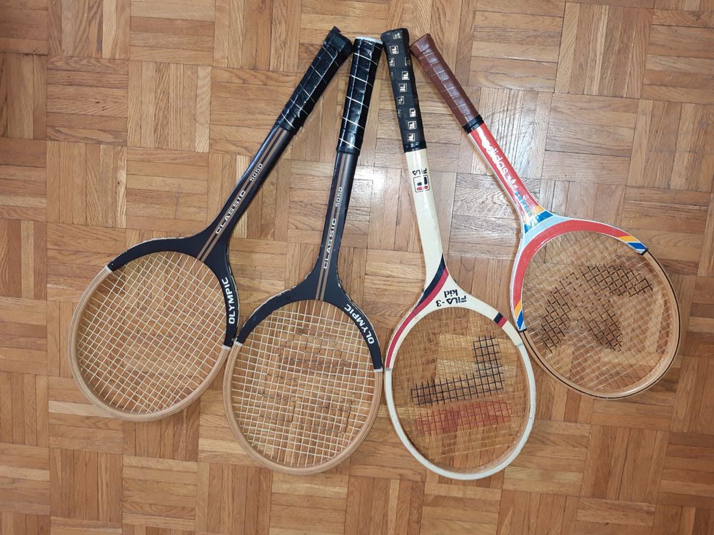 Lot De 2 Anciennes Raquettes De Tennis Allo - Vintage, Fabrication Française