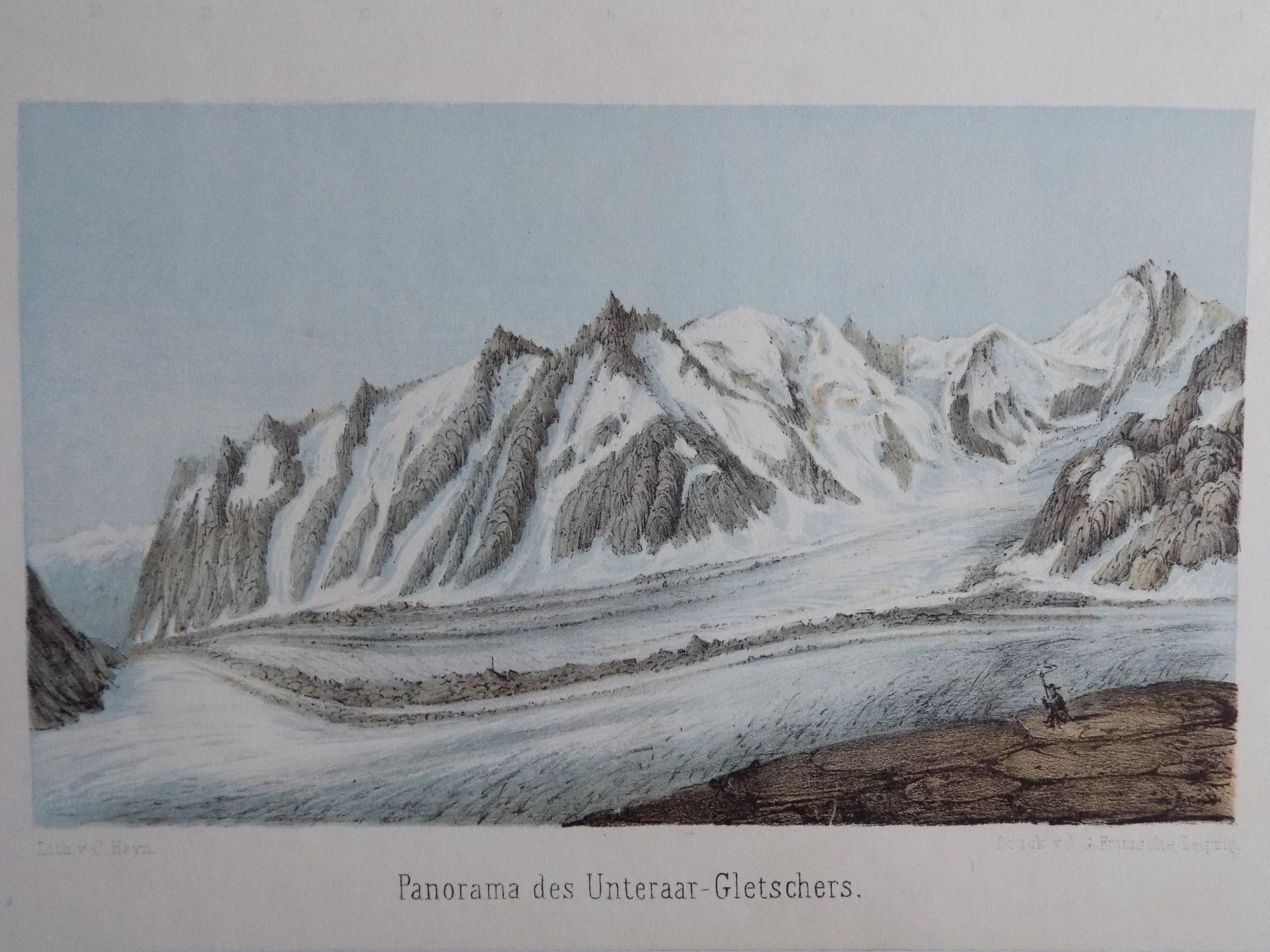 Incisioni: Unteraargletscher Panorama von Heyn – Usato da Risch venduto da Antikfee 6