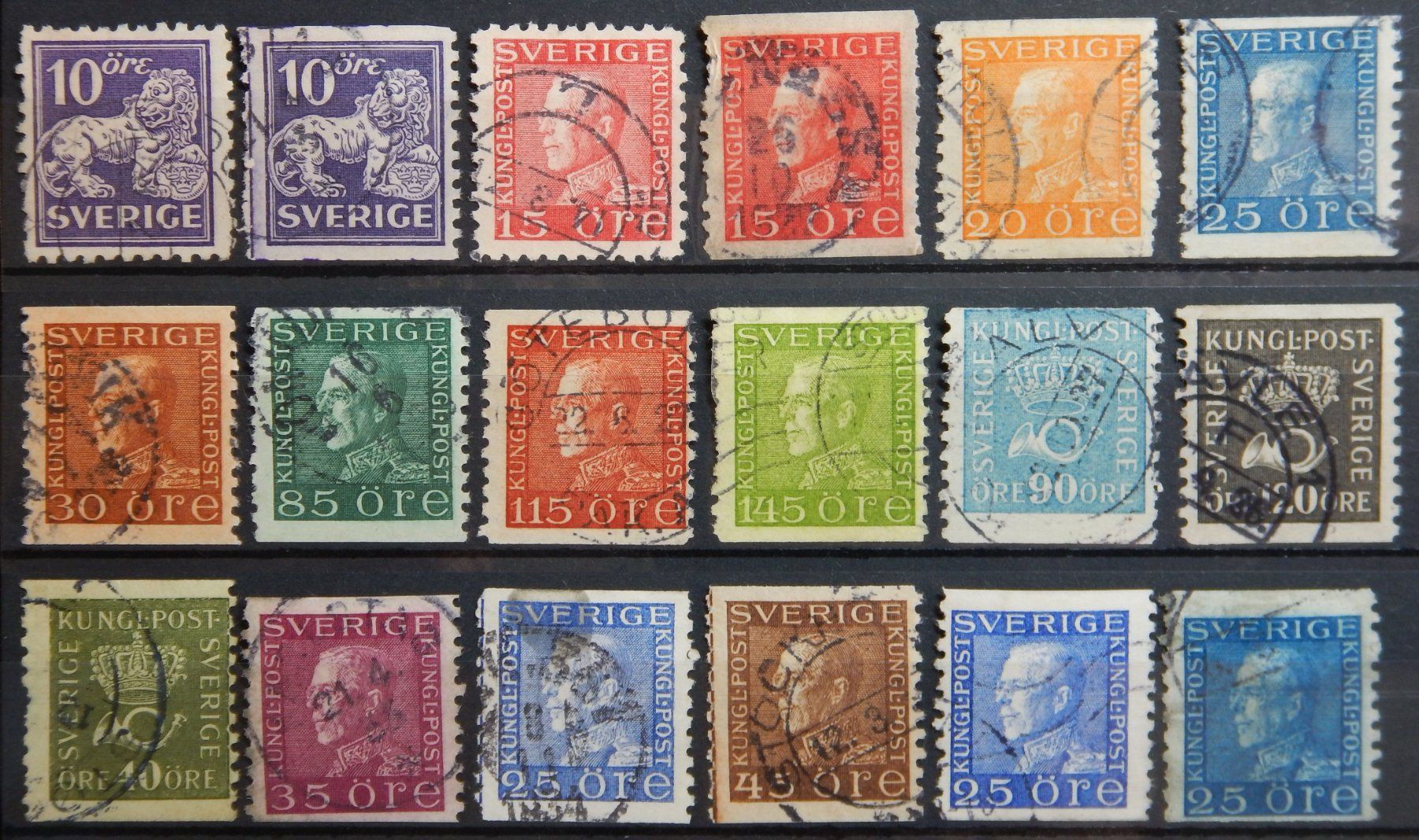 Tutti i francobolli: Schweden ex. Kat. 177-206 gest. 1921 – Usato da Zürich venduto da Muehlekauf