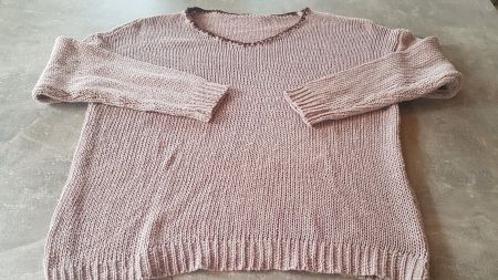 Pull taille L rose pastel