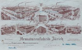 Antike Rechnung Briefkopf Lithographie Zürich 1901