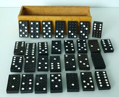 Vintage-Domino mit Holzbox, ca. 1950